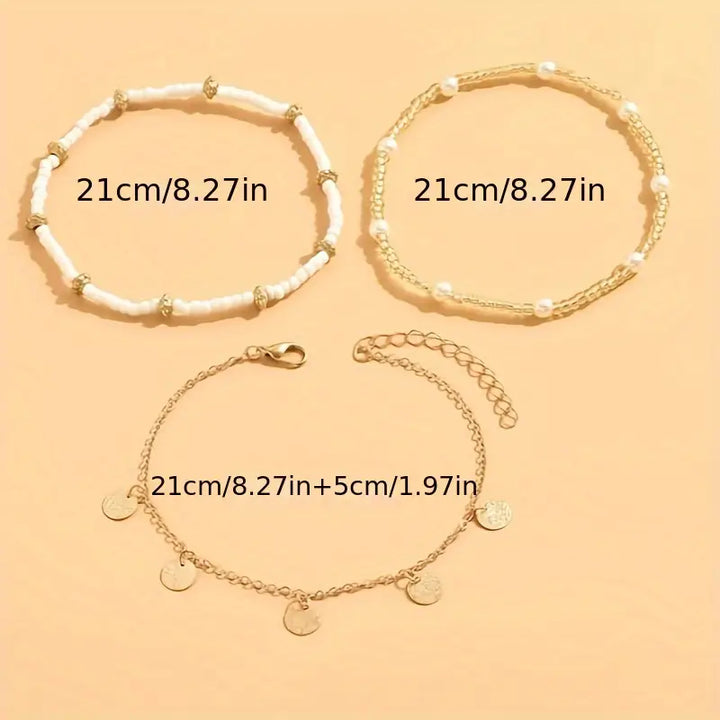 Ensemble de chevillères superposées de charme côtier en 3 pièces | Or