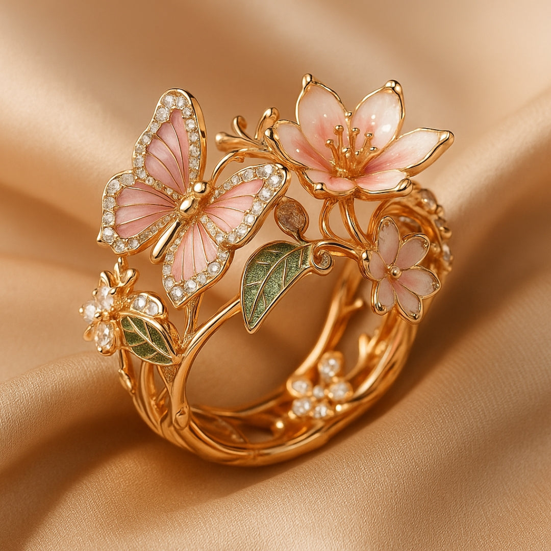 Bague en Zirconium Papillon Naturel Éclatant