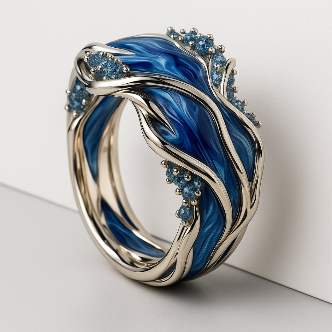 Bague Vintages en Océan Doré Ondulé