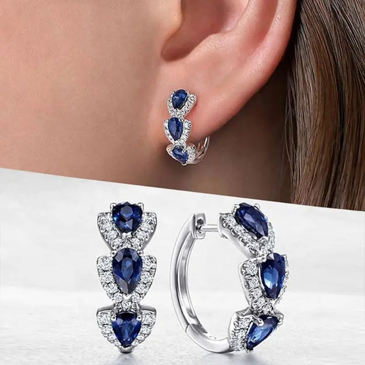 Boucles d'oreilles Royal Sapphire Crest | Or blanc