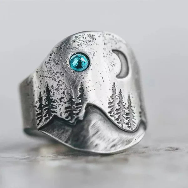 Bague Lune Bleue Forêt