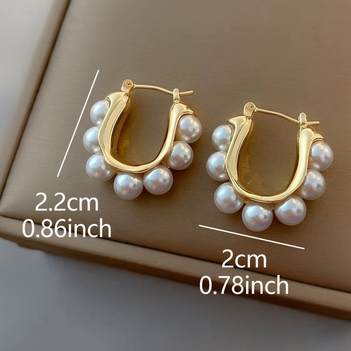 Boucles d'oreilles créoles en perles regroupées