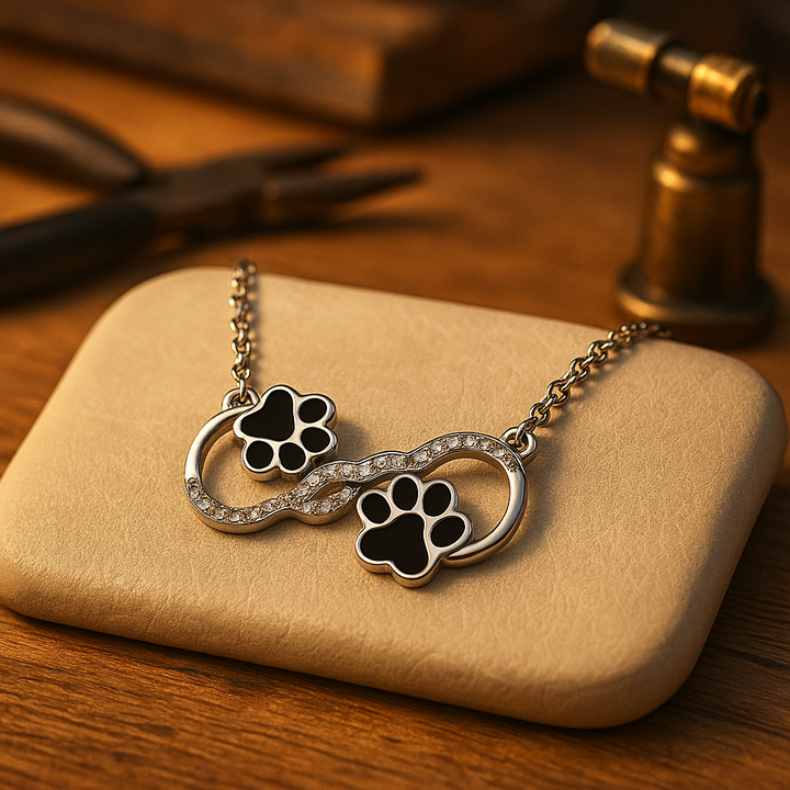 Pendentif en forme de symbole de l'infini avec zirconia