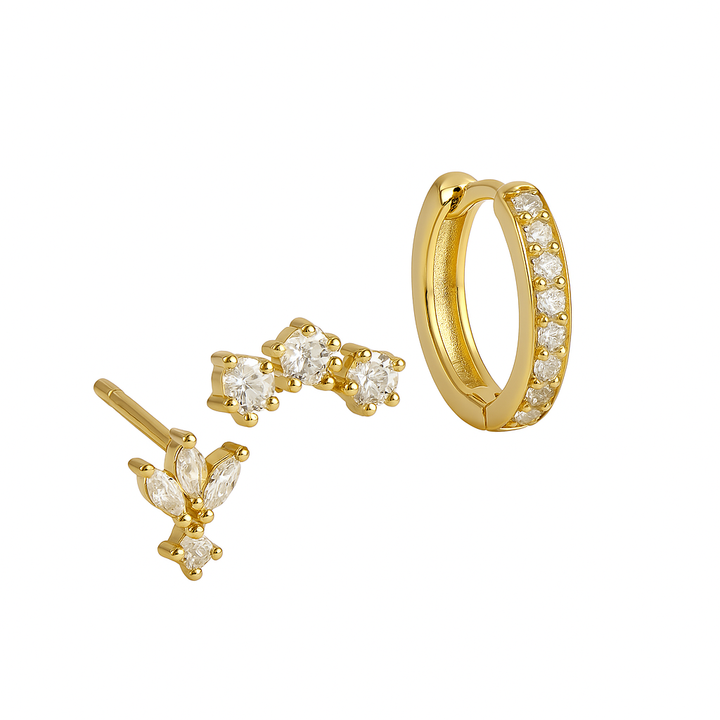 Boucles d'oreilles Trio Mila Essentials | Or 18k