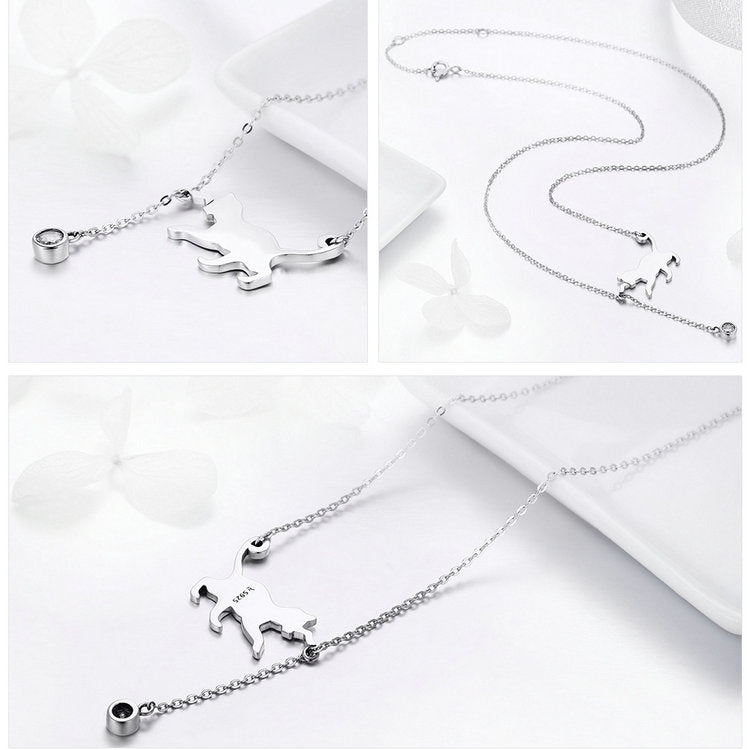 Collier Pendentif Chaîne Chat Mignon