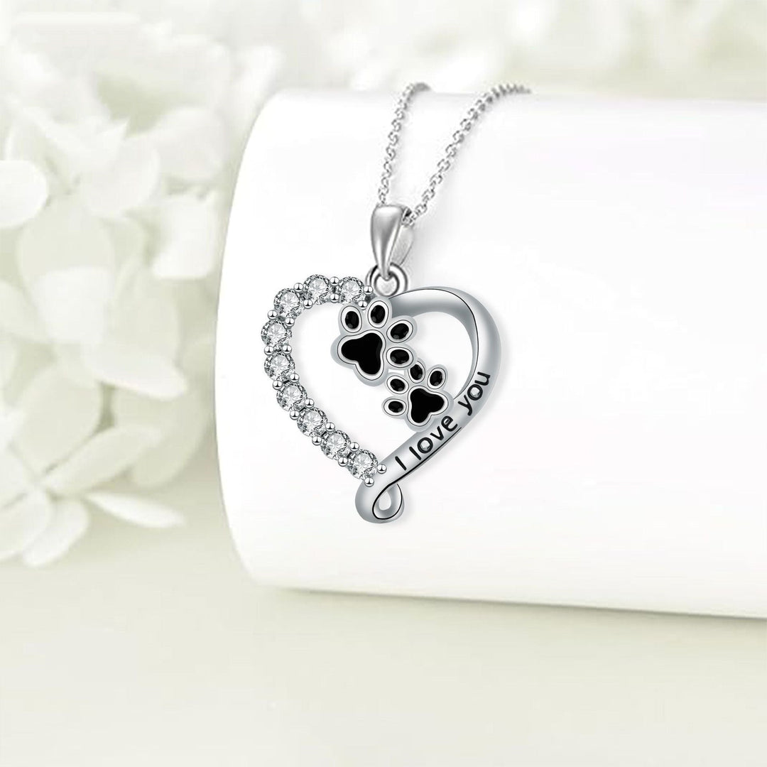 Collier Pendentif en Forme de Cœur avec Pattes