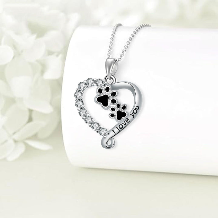 Collier Pendentif en Forme de Cœur avec Pattes