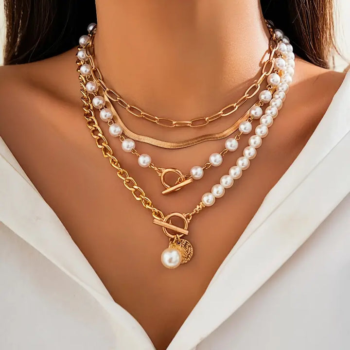 Collier Vintage en Perles et Chaîne en Or | Or