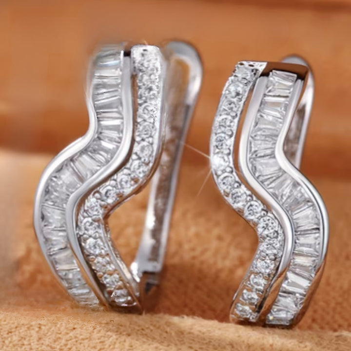 Boucles d'oreilles Vague Argentée
