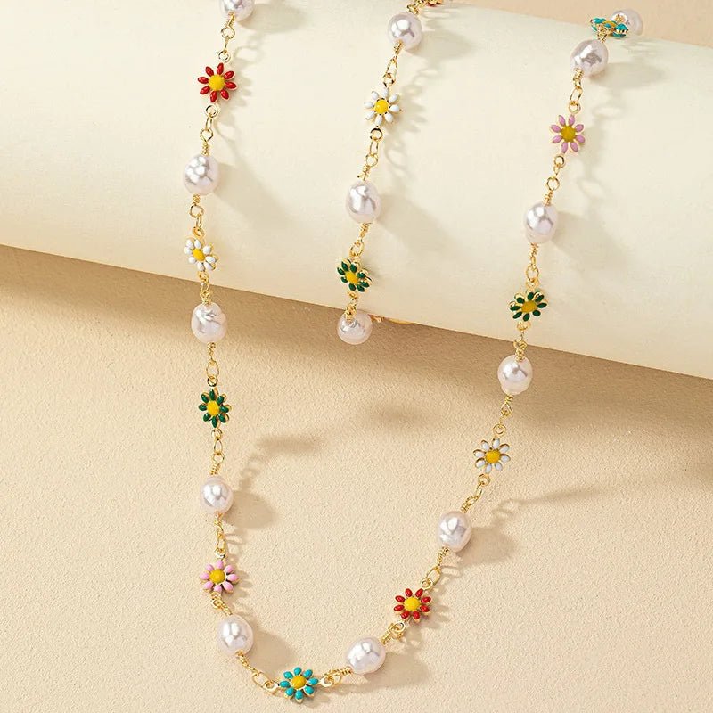 Bracelet et collier en perles florales délicates de printemps