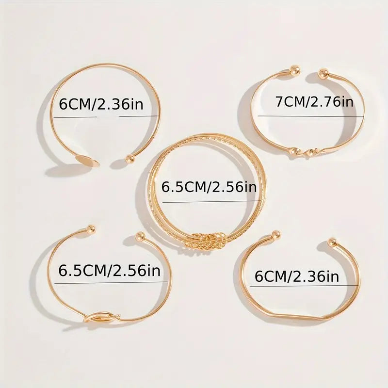 Ensemble de Bracelets Élégance Nouée | Or