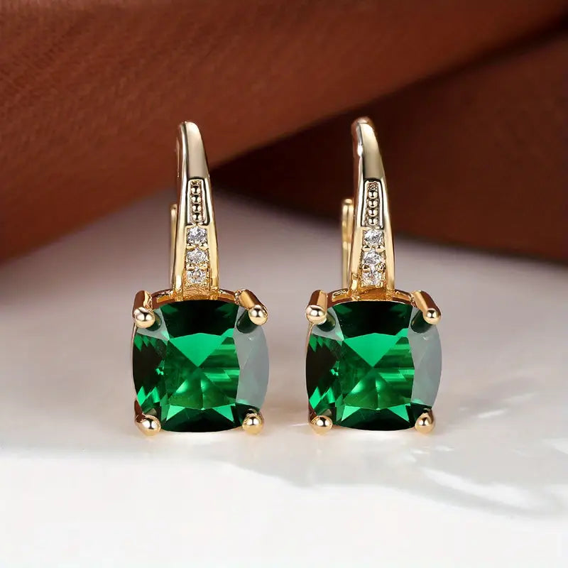 Boucles d'oreilles créoles en pierre mystique | Or