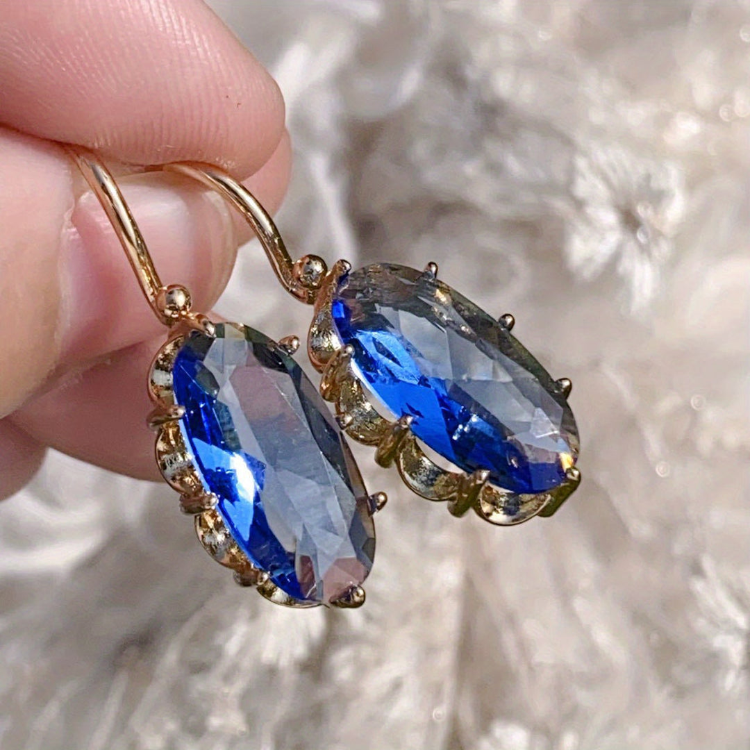 Boucles d'oreilles Golden Blue Bloom | Or