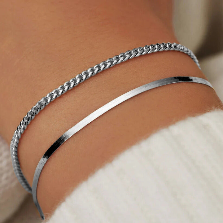Bracelet Serpent Soleil | Or Blanc