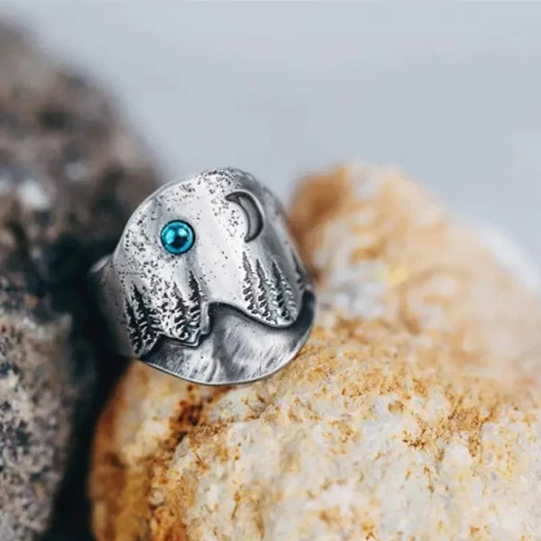 Bague Lune Bleue Forêt
