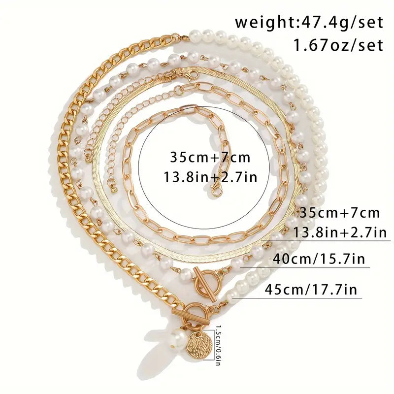 Collier Vintage en Perles et Chaîne en Or | Or