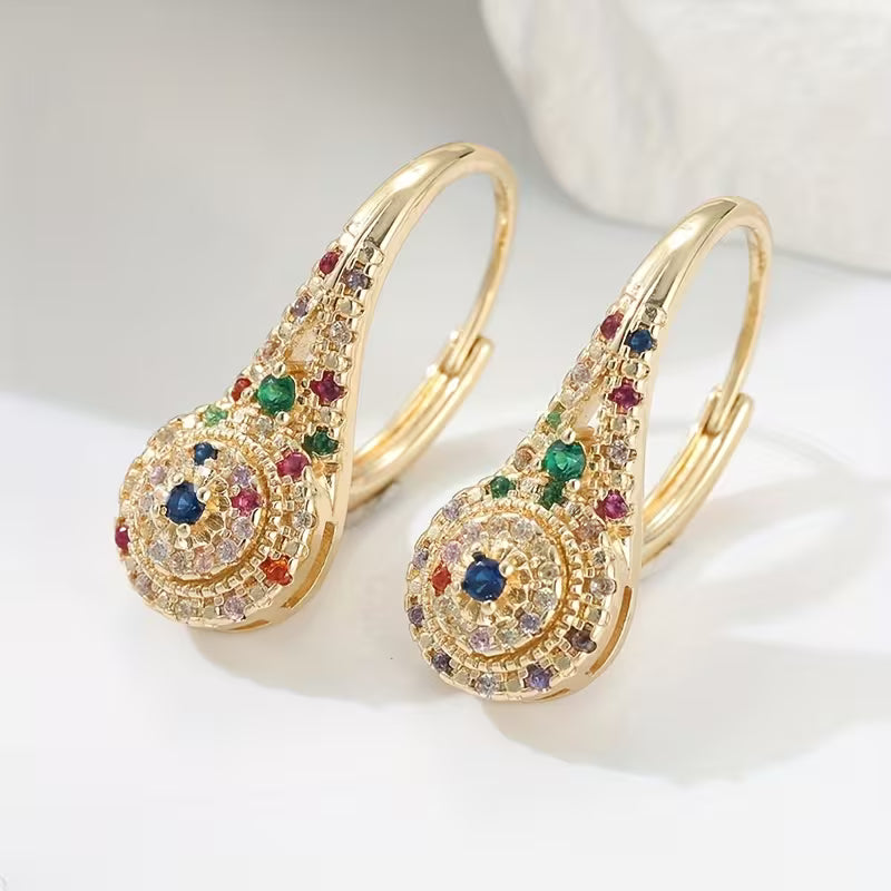 Boucles d'oreilles Éléganes Multicolores Étincelantes