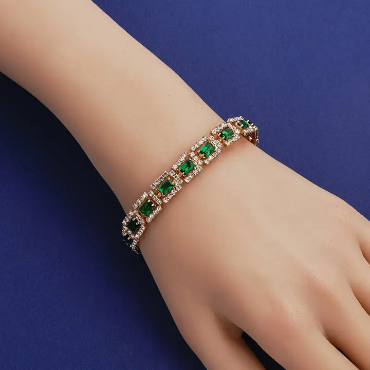 Bracelet Déclaratif Vert Émeraude | Or