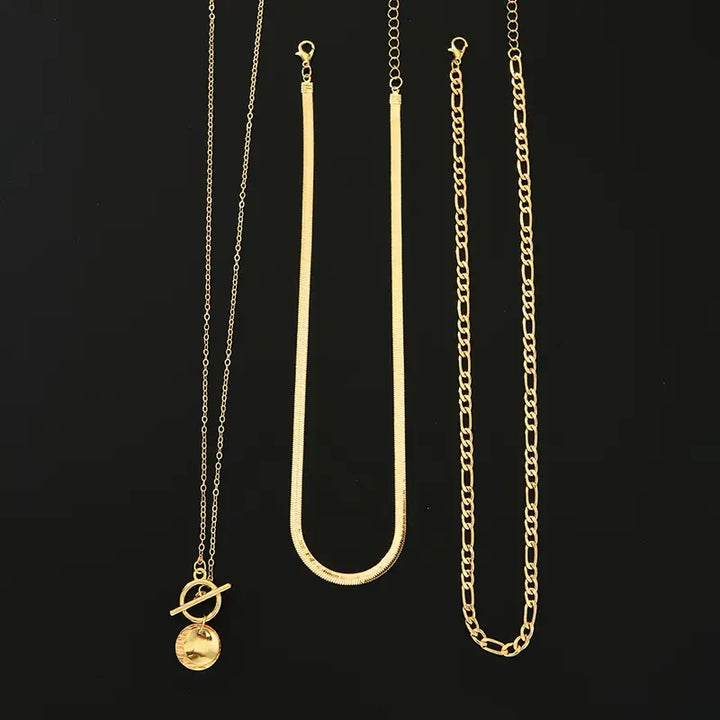 Collier superposé en pièce texturée Savira | Or