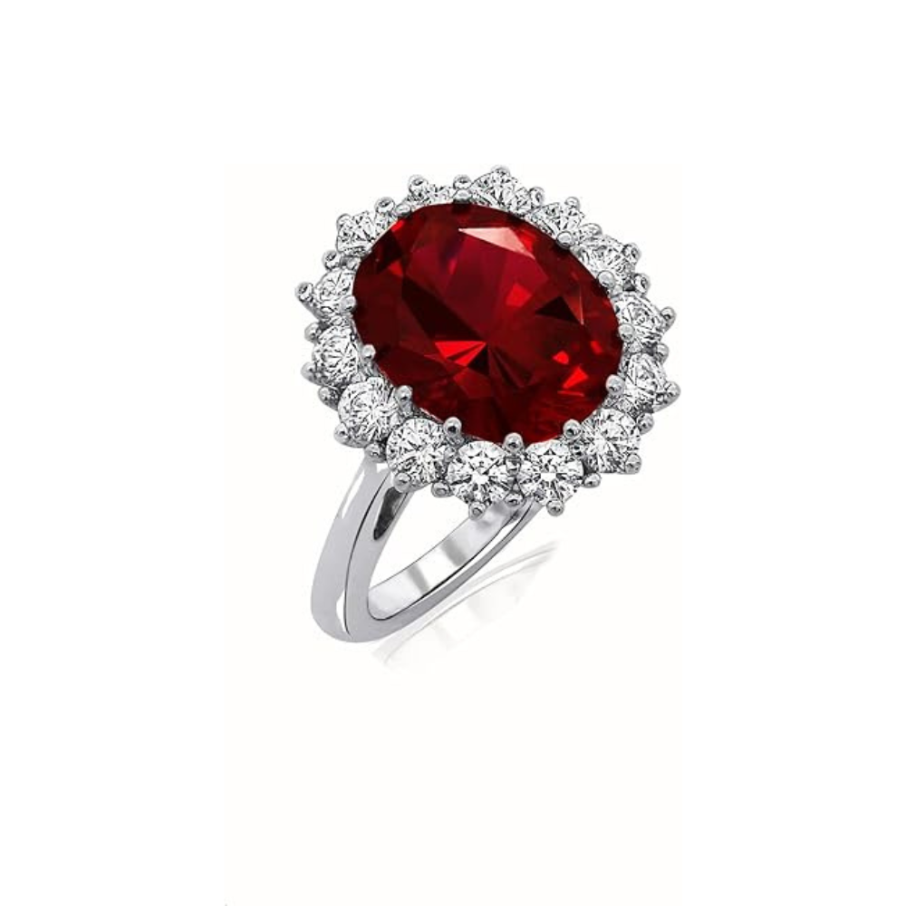Bague Ruby Couronne Écarlate | Or Blanc