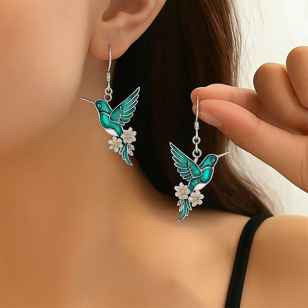 Magnifique collier Colibri avec boucles d'oreilles en bonus – Offre à durée limitée