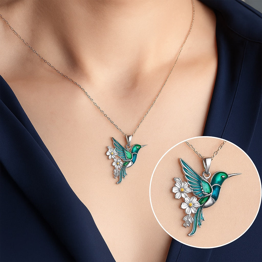Magnifique collier Colibri avec boucles d'oreilles bonus – Offre limitée