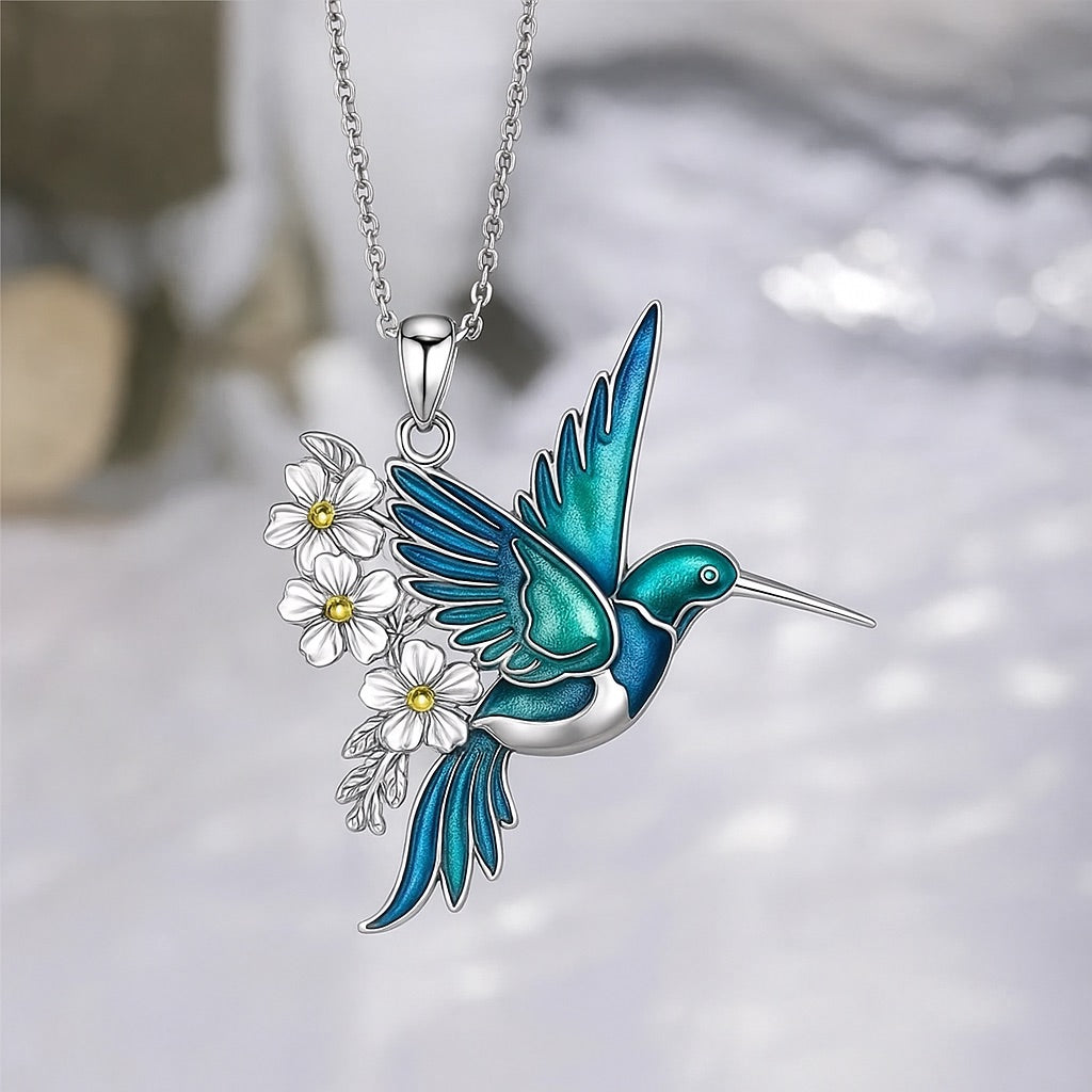 Magnifique collier Colibri avec boucles d'oreilles bonus – Offre limitée