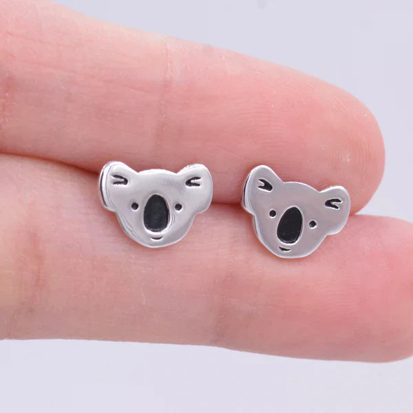 Boucles d'oreilles en argent sterling en forme de koala