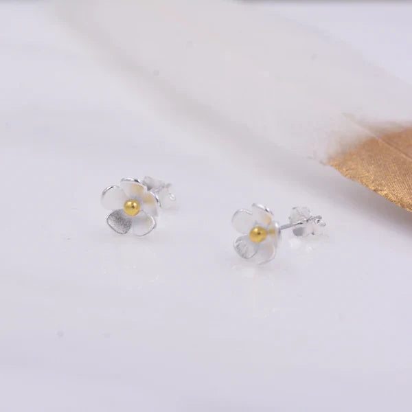 Boucles d'oreilles en argent sterling en forme de fleur