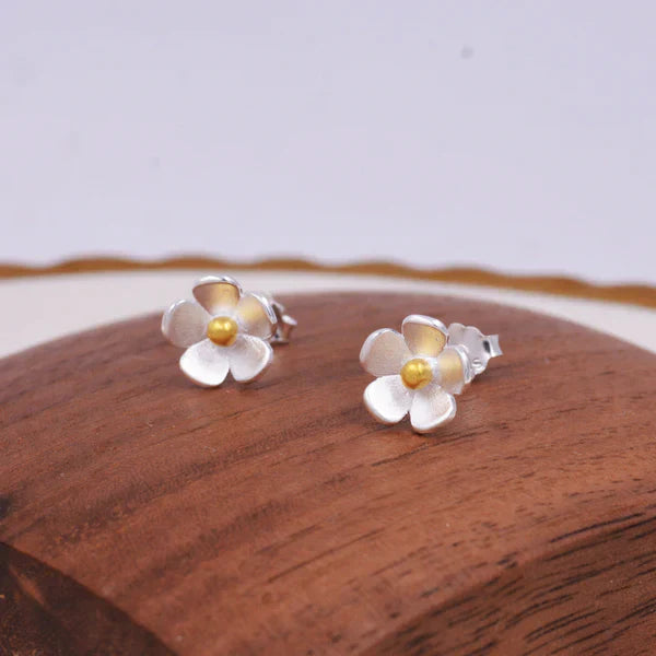 Boucles d'oreilles en argent sterling en forme de fleur