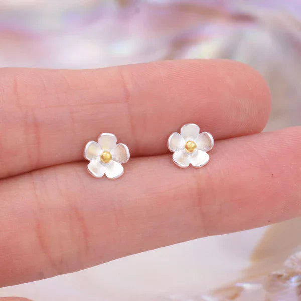 Boucles d'oreilles en argent sterling en forme de fleur