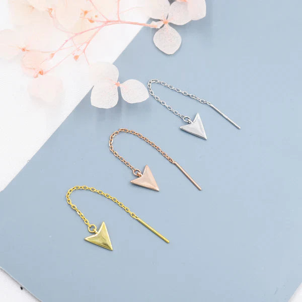 Boucles d'oreilles en argent sterling avec fil en forme de flèche