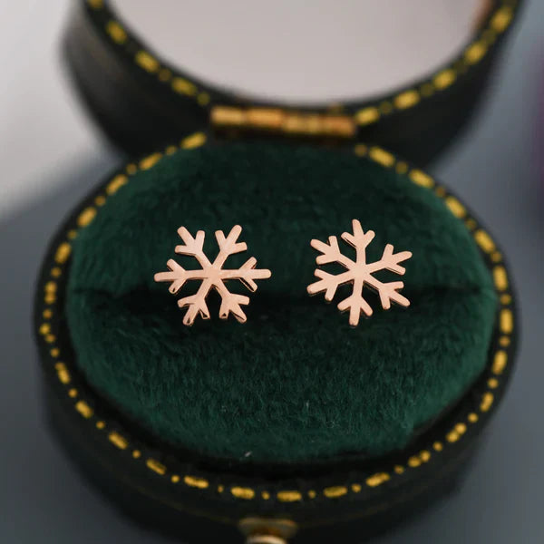 Boucles d'oreilles en forme de flocon de neige en argent sterling