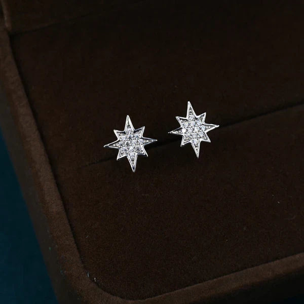 Boucles d'oreilles en argent sterling en forme d'étoile