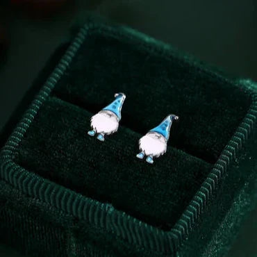 Boucles d'oreilles clou en argent sterling avec un gnome mignon