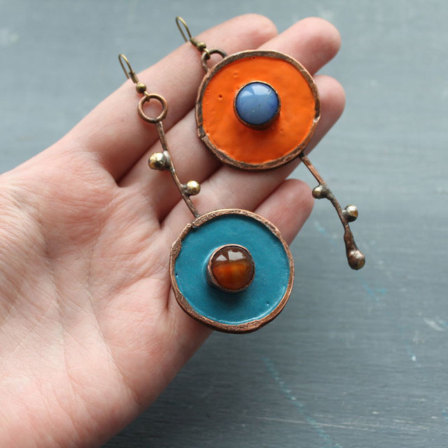 Boucles d'oreilles boho peintes à la main