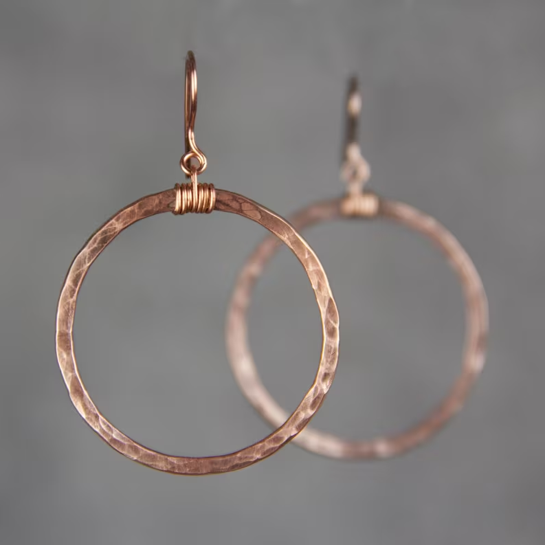 Boucles d'oreilles créoles en or rose vintage