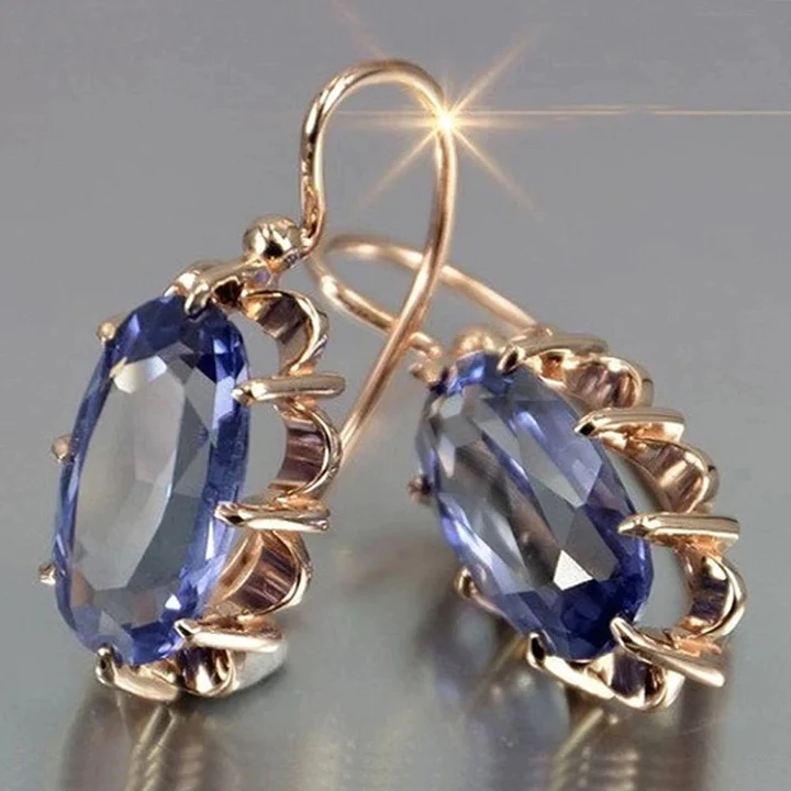 Boucles d'oreilles en zircon bleu vintage