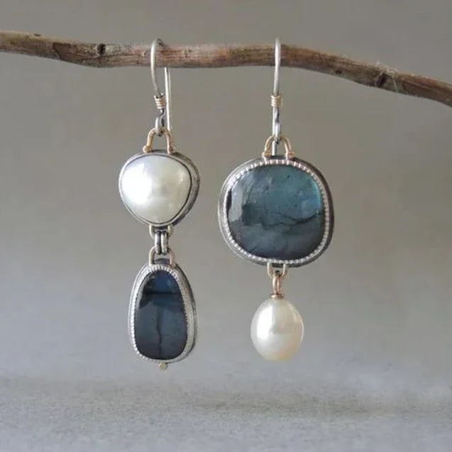 Boucles d'oreilles vintage célestes | Or blanc