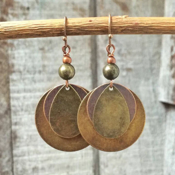 Boucles d'oreilles dorées rondes vintage
