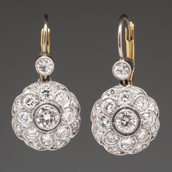 Boucles d'oreilles en cristal mandala vintage arrondies