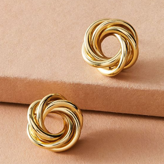 Boucles d'oreilles en spirale dorée vintage
