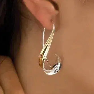 Boucles d'oreilles vintage pendantes dorées