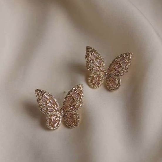 Boucles d'oreilles vintage en forme de papillon lumineux