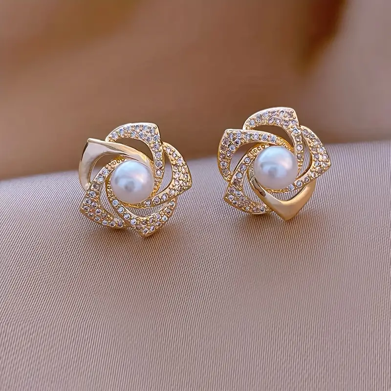 Boucles d'oreilles en perles spirales élégantes et lumineuses