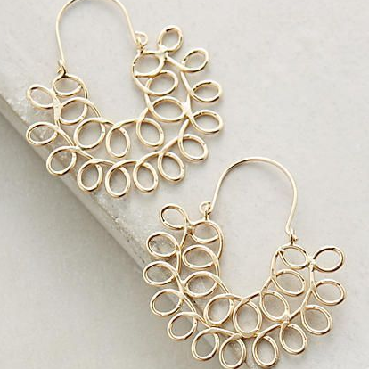 Boucles d'oreilles Mandala Creuses en Or Vintage