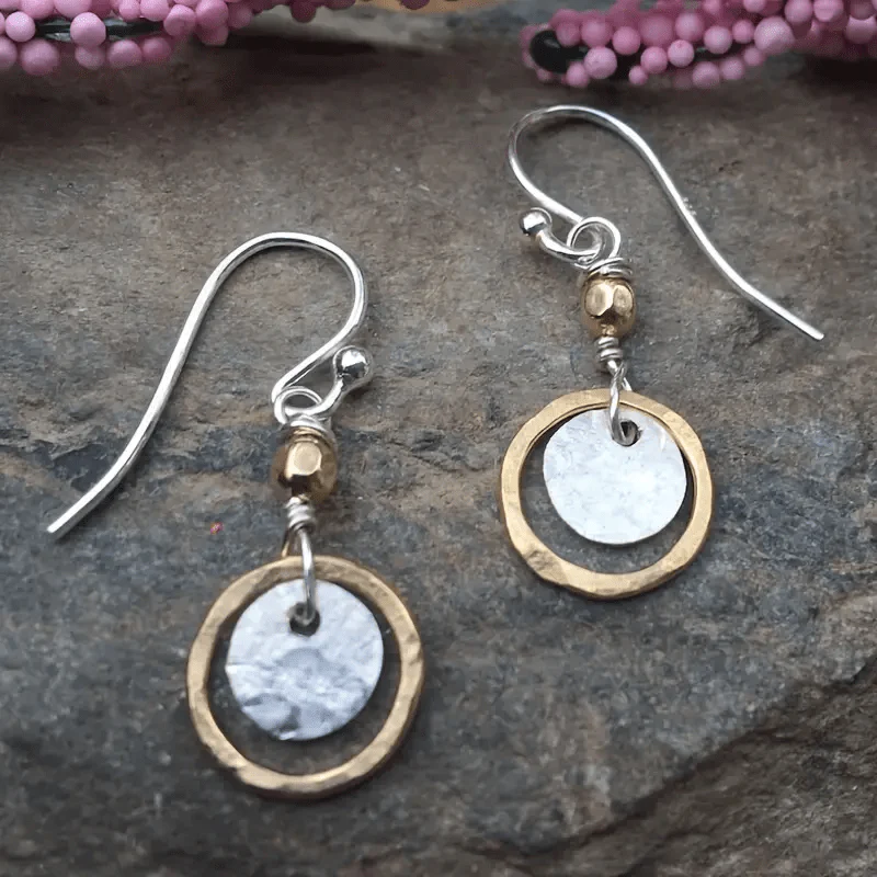 Boucles d'oreilles vintage en or et argent plaqué