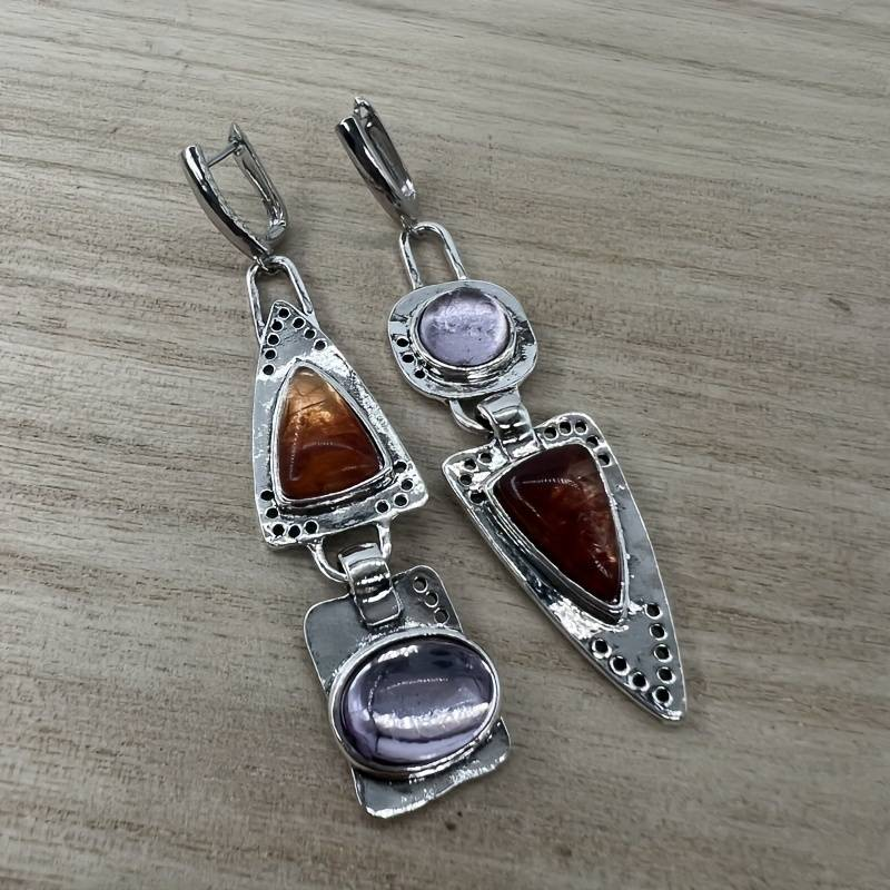Boucles d'oreilles en argent vintage et cristal