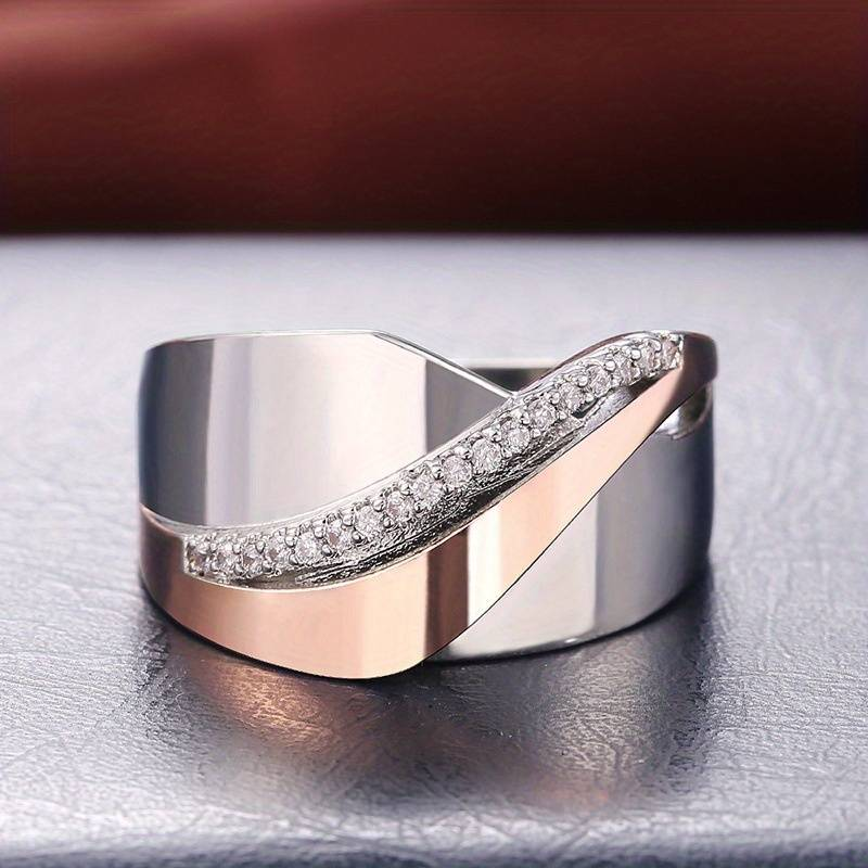 Bague en Zirconia Argent et Or Rose Vintage