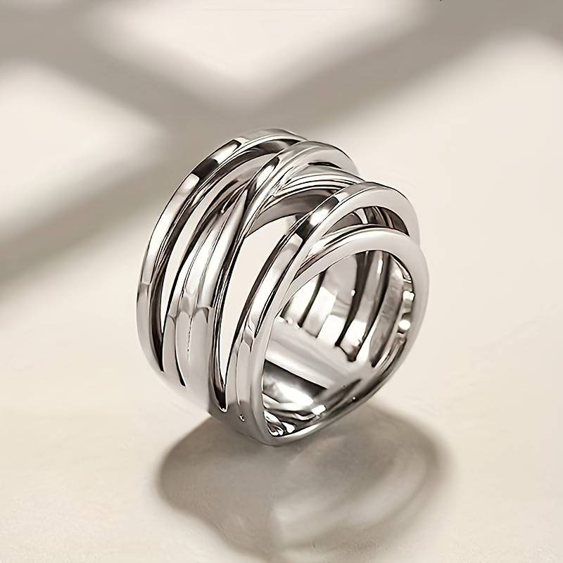 Bague en Argent Superposée Vintage